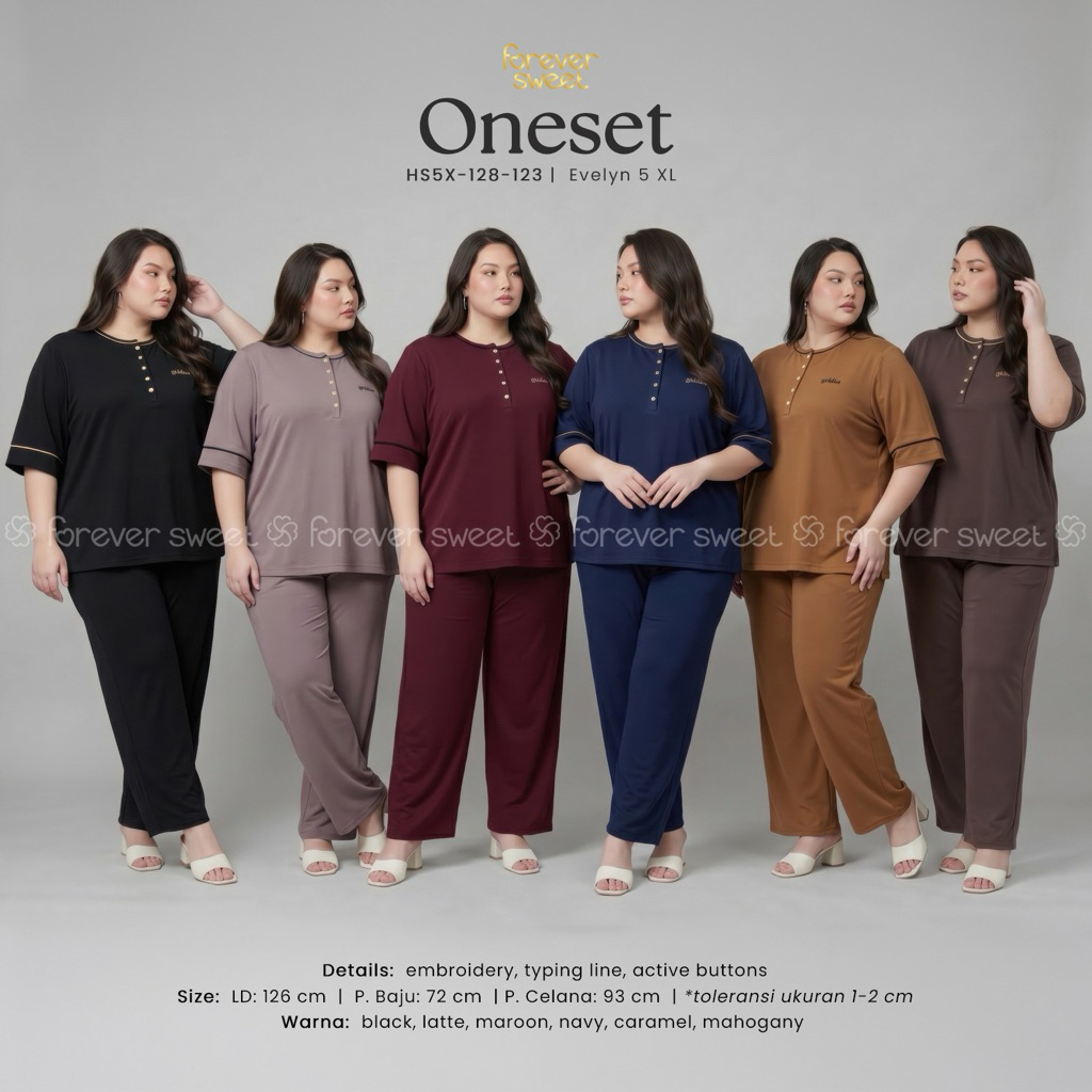 Forever Sweet Piyama Super Jumbo 5L Knit Celana Panjang Baju Tidur Oneset CP Super Jumbo 5XL Piyama 