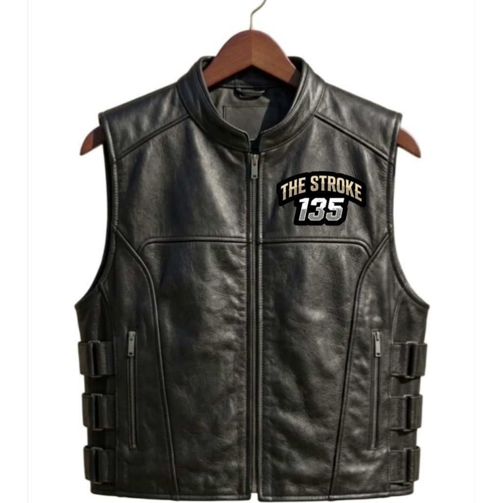 VEST KULIT SAPI ASLI JAKET ROMPI MOTOR MOGE HARLEY DAVIDSON STYLE