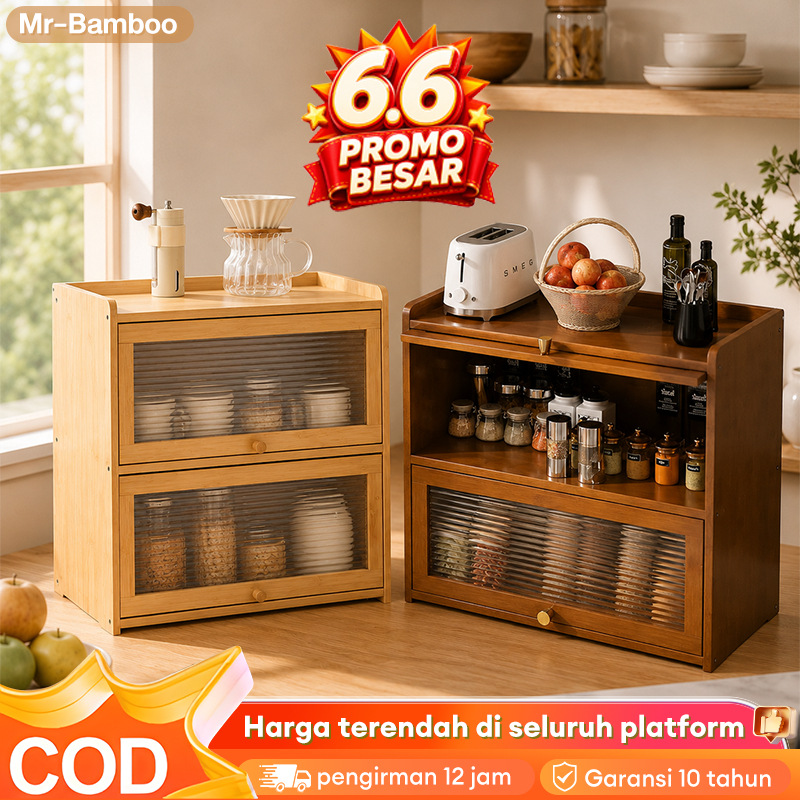 [COD] Lemari Peralatan Dapur Lemari Piring Lemari Serbaguna Lemari Penyimpanan Kayu Kabinet Kecil Ra