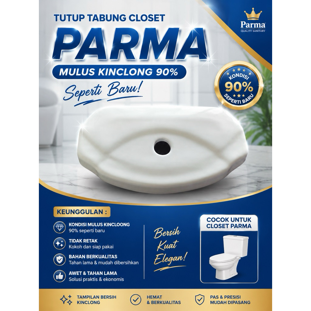 TUTUP TABUNG CLOSET PARMA|TUTUP TABUNG CLOSET MEREK PARMA|TUTUP PARMA
