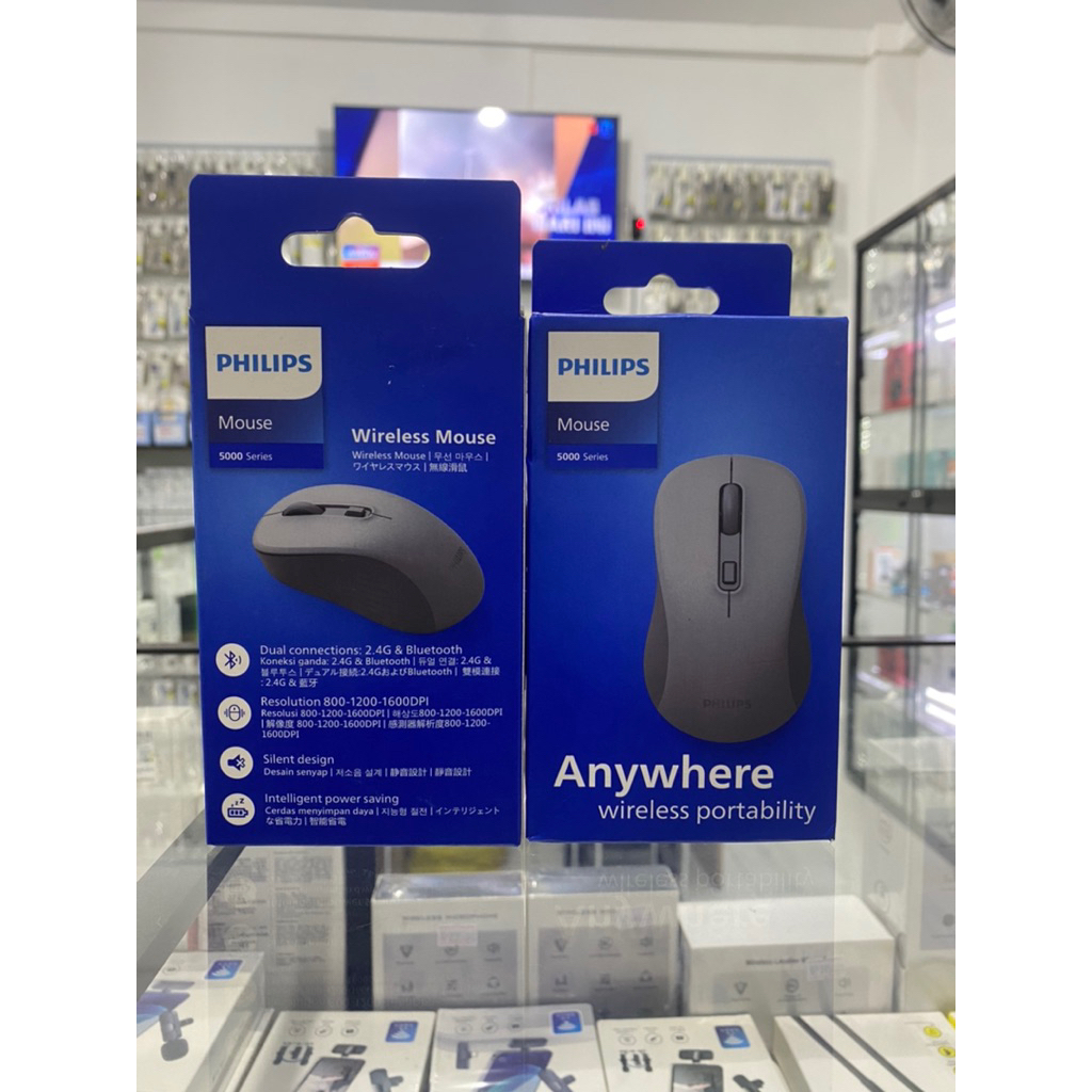 MOUSE PHILIPS Wireless + Bluetooth SPK7538 Multi Device Bluetooth+2.4G Wireless Mouse Silent