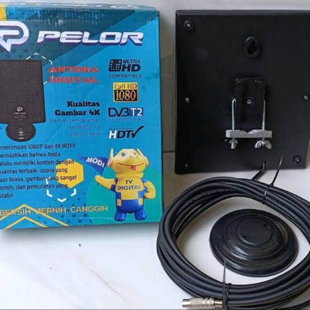 Antena TV Digital PELOR 822 TV DVB T2 - Penerimaan Full HD 1080P dan Ultra HD 4K HDTV, Kabel Coaxial