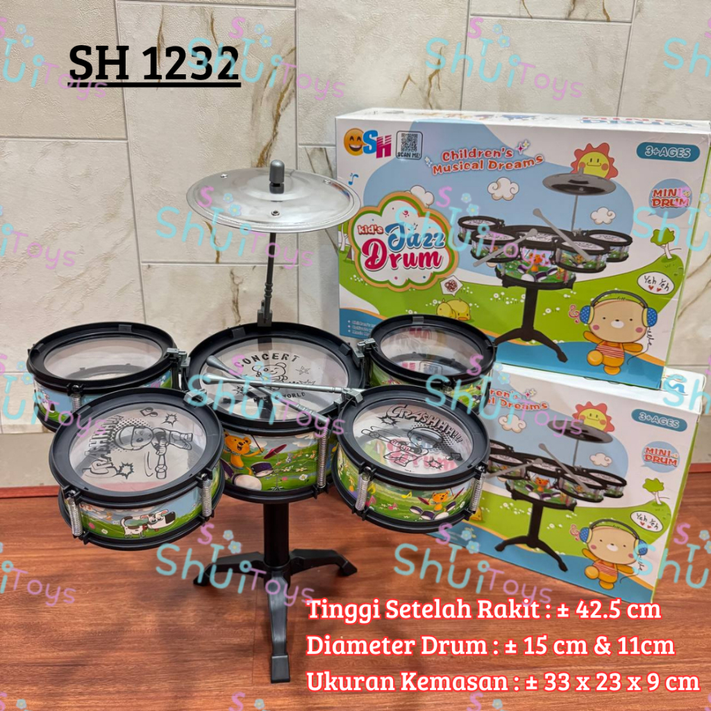 Mainan Drum Edukasi Anak / Mainan Drum Jazz Anak / Drum Mainan / Drum Set Anak