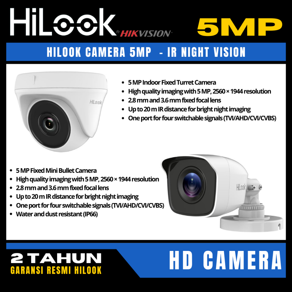 hilook camera cctv 5mp indoor outdoor kamera cctv