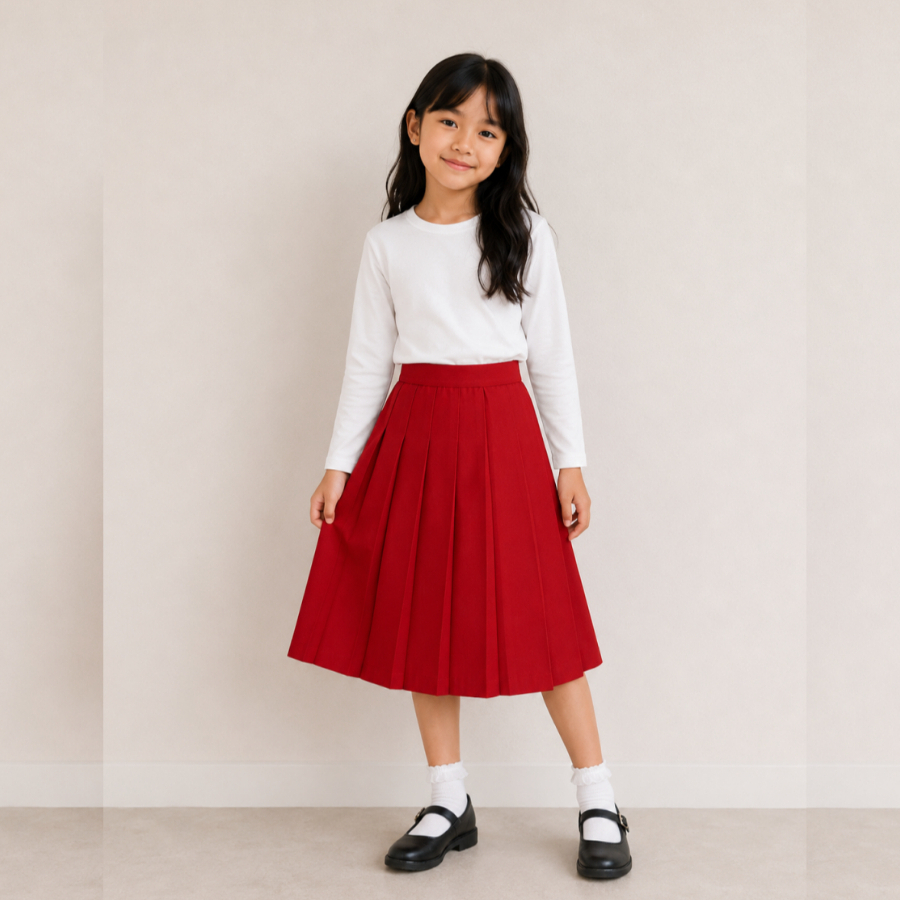 Rok Pendek Seragam SD Merah Bahan Tex