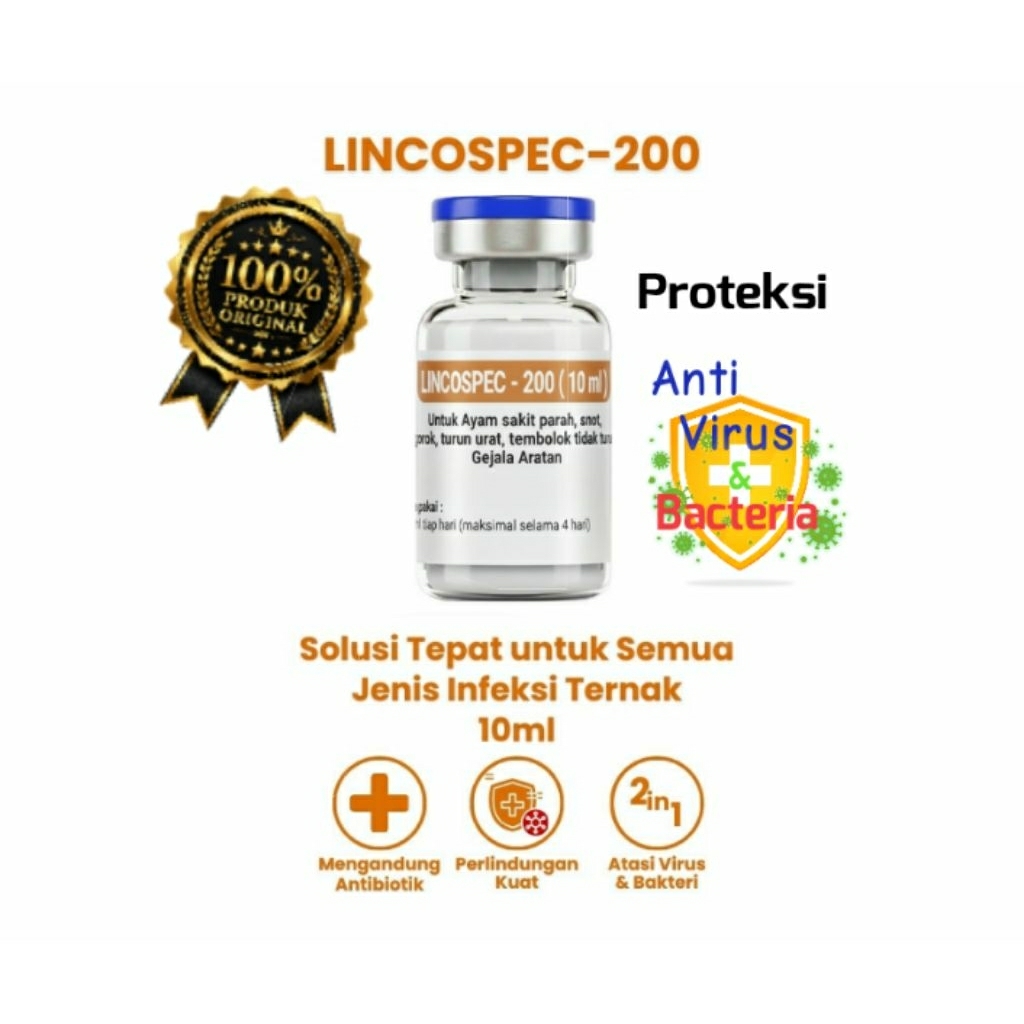 Lincospec 200 10 ml EFEKTIF Untuk Hewan Ternak Lincospec Ori 100% Produk Original