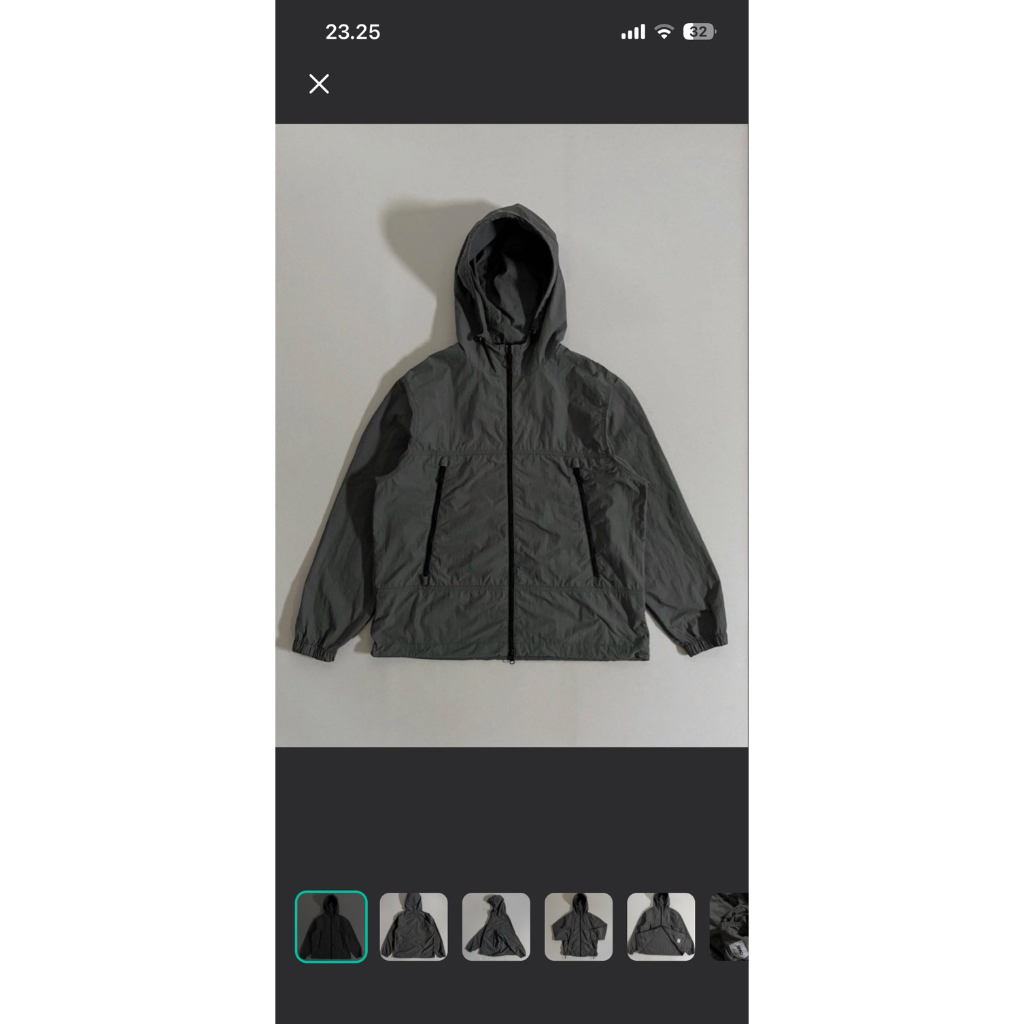 SPAO Hooded Windbreaker Jacket Gray
