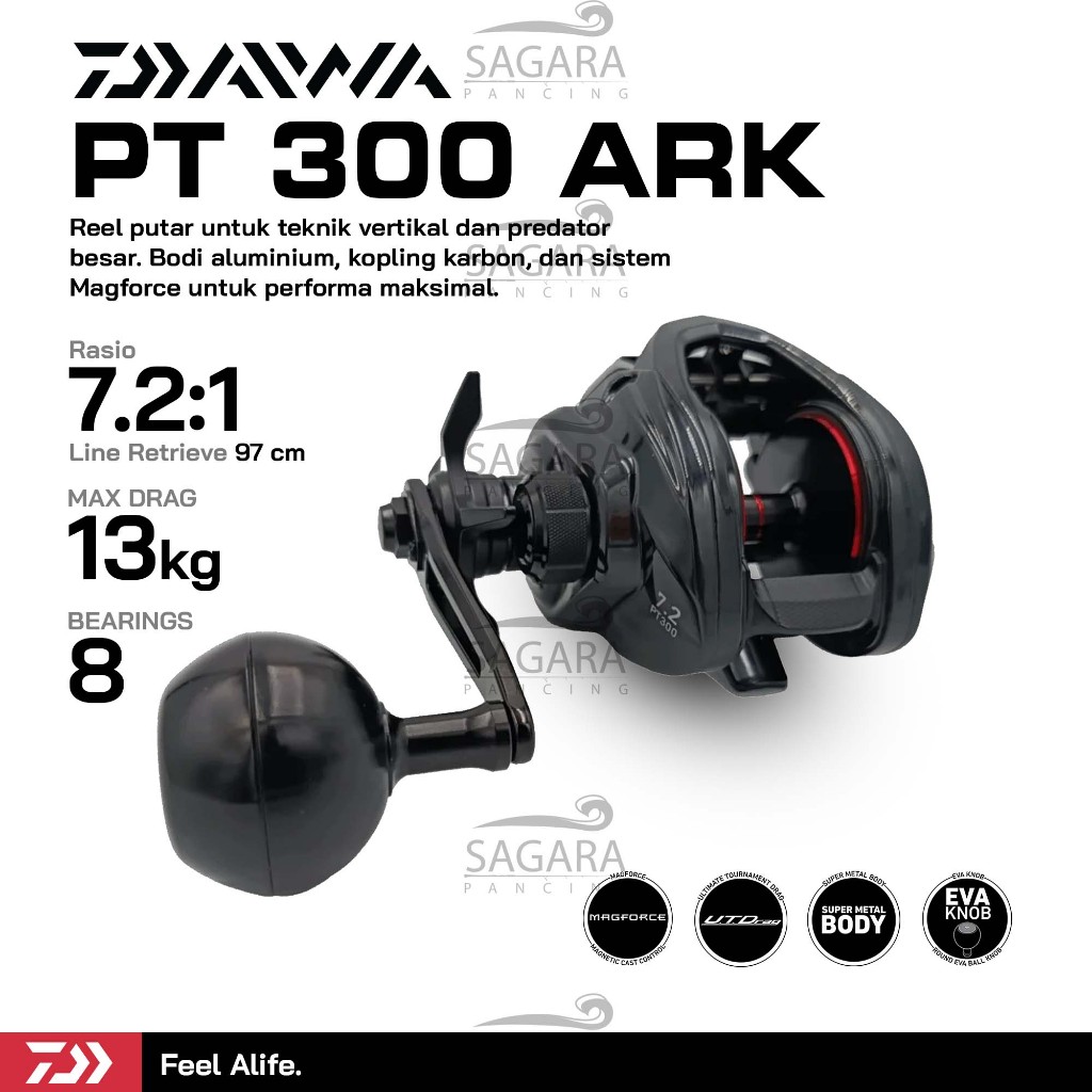 Reel Daiwa PT 300HL ARK | Reel BC Daiwa | Reel BC Bisa Untuk Jigging | Reel Pancing