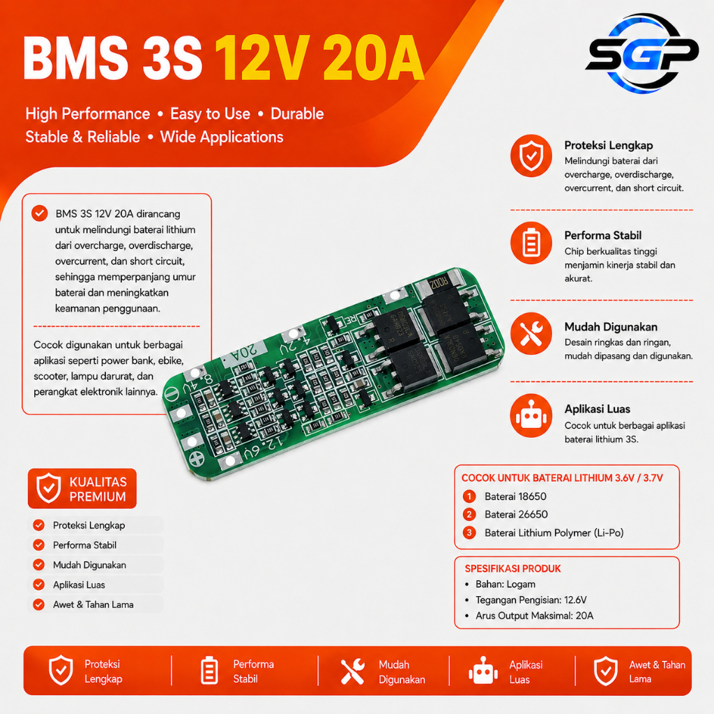 BMS 3S 12V 20A BMS Charger Li-ion Lithium Battery Protection Board Modul BMS 3s 12V 20A BMS BMS 3S 1