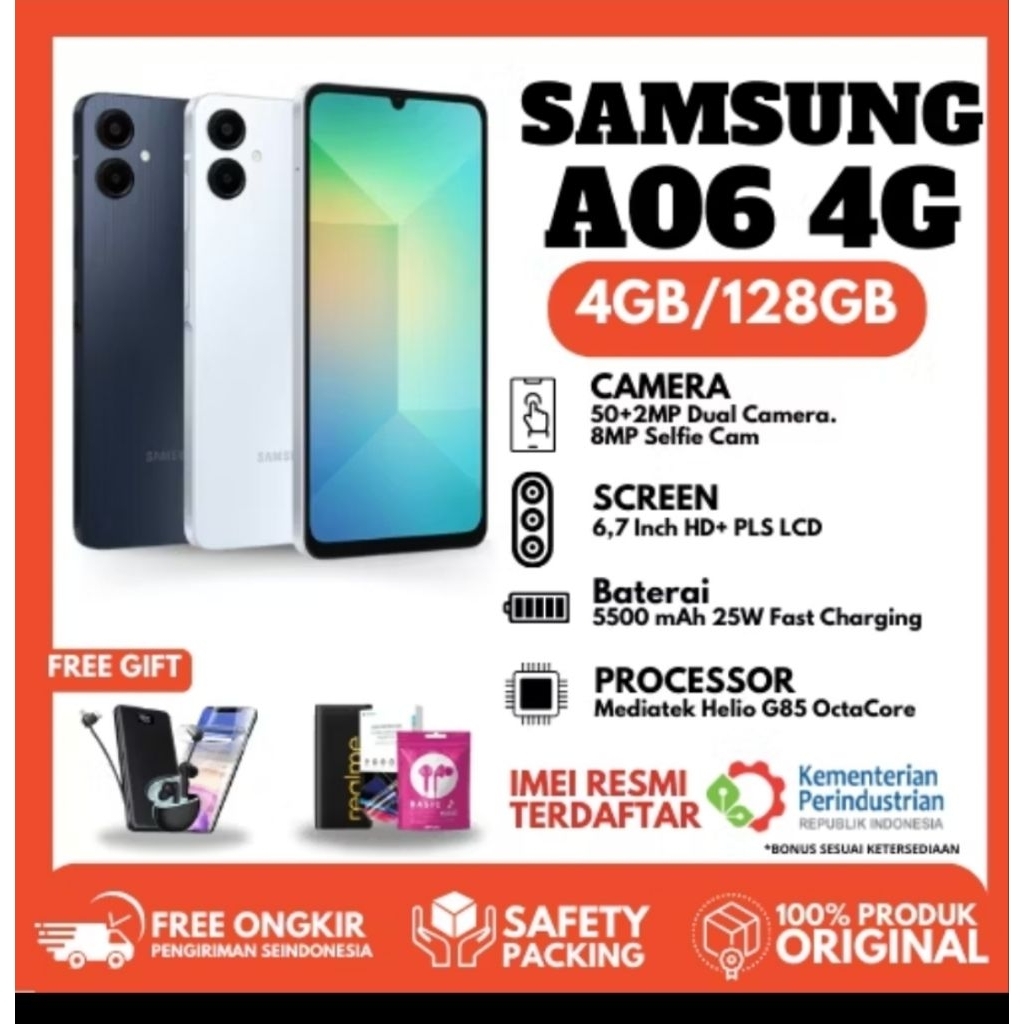 Samsung Galaxy A06 6.7 Inch RAM 6GB 5G dengan Desain Elegan