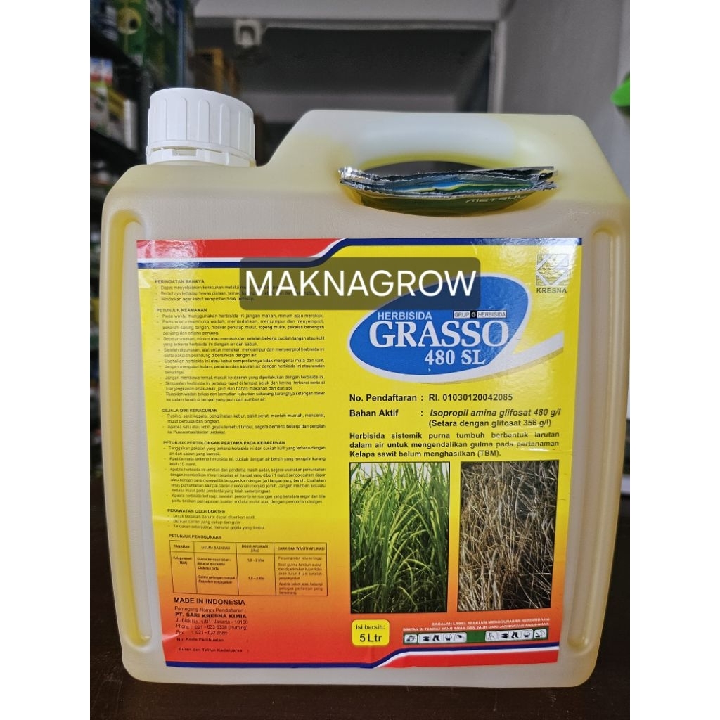 Herbisida sistemik GRASSO 480 SL Racun rumput 5 liter