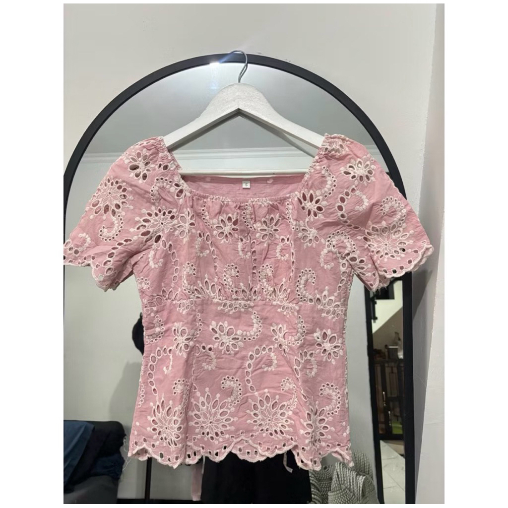 pl top brukat soft pink