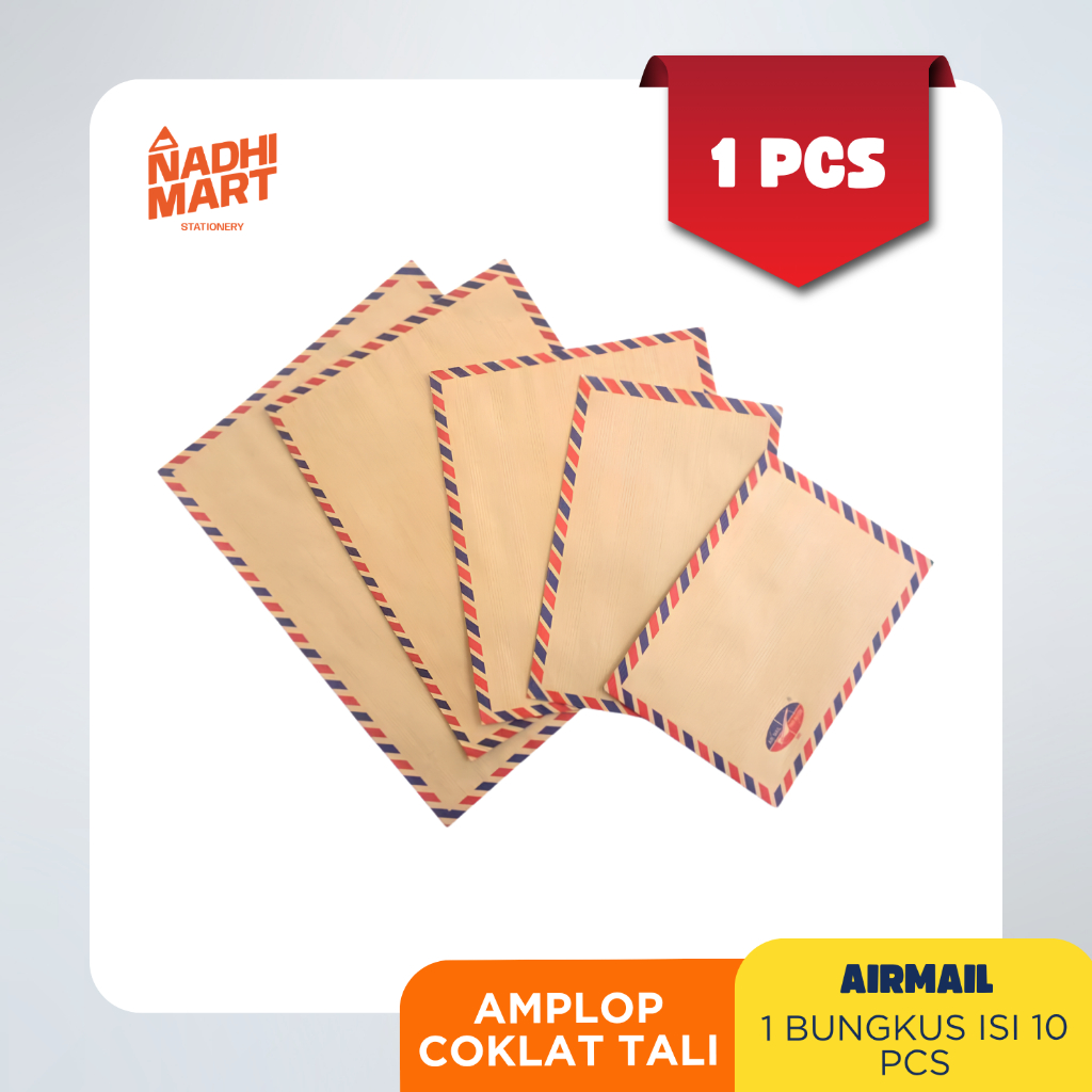 AMPLOP AIRMAIL COKLAT TALI / MAP TALI / MAP COKLAT