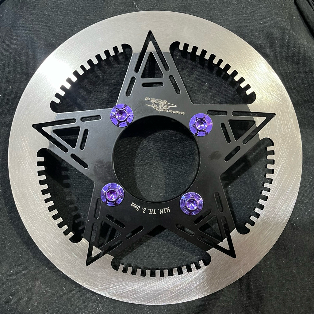 DISC THAILOK STAR BUTA STANDAR MIO SOUL, MIO SMILE, XEON 200mm LUBANG BAUT 4 + BAUT TITANIUM