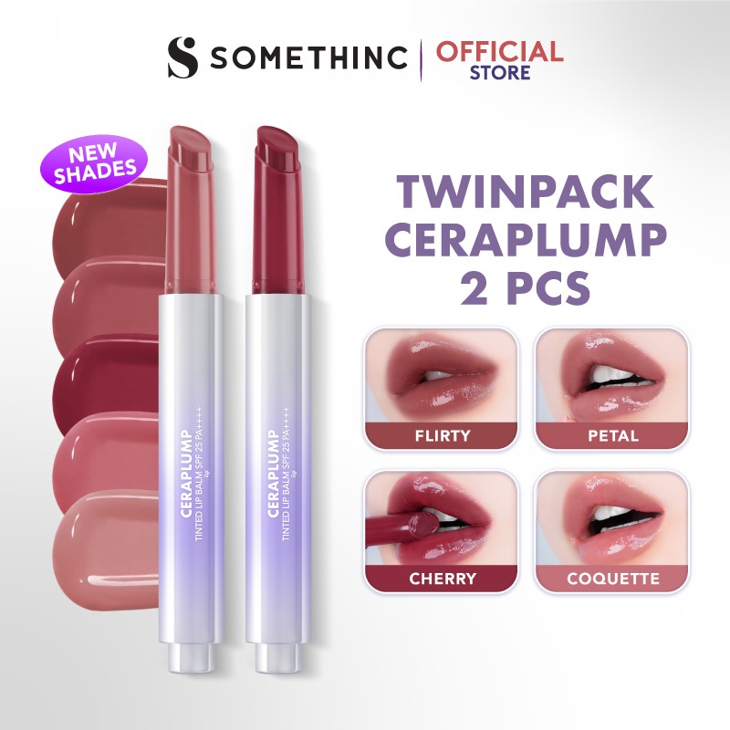 [2 PCS] SOMETHINC Ceraplump Tinted Lip Balm SPF25 PA++++ - Warna Untuk Melembabkan & Memperkuat Lip 