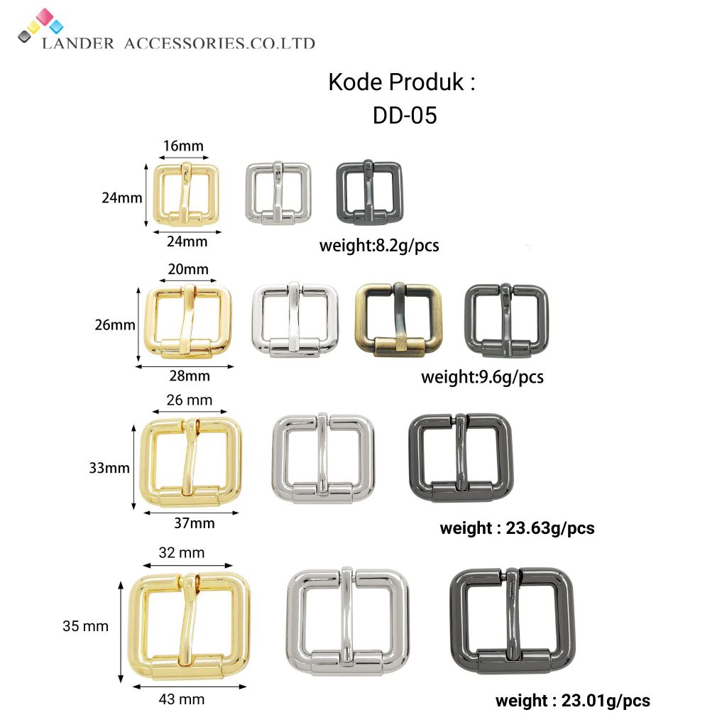 Roller Buckle Ring Tusuk Cucuk Alloy LANDER / Bag Buckle / DD-05 / 16mm 20mm 26mm 32mm