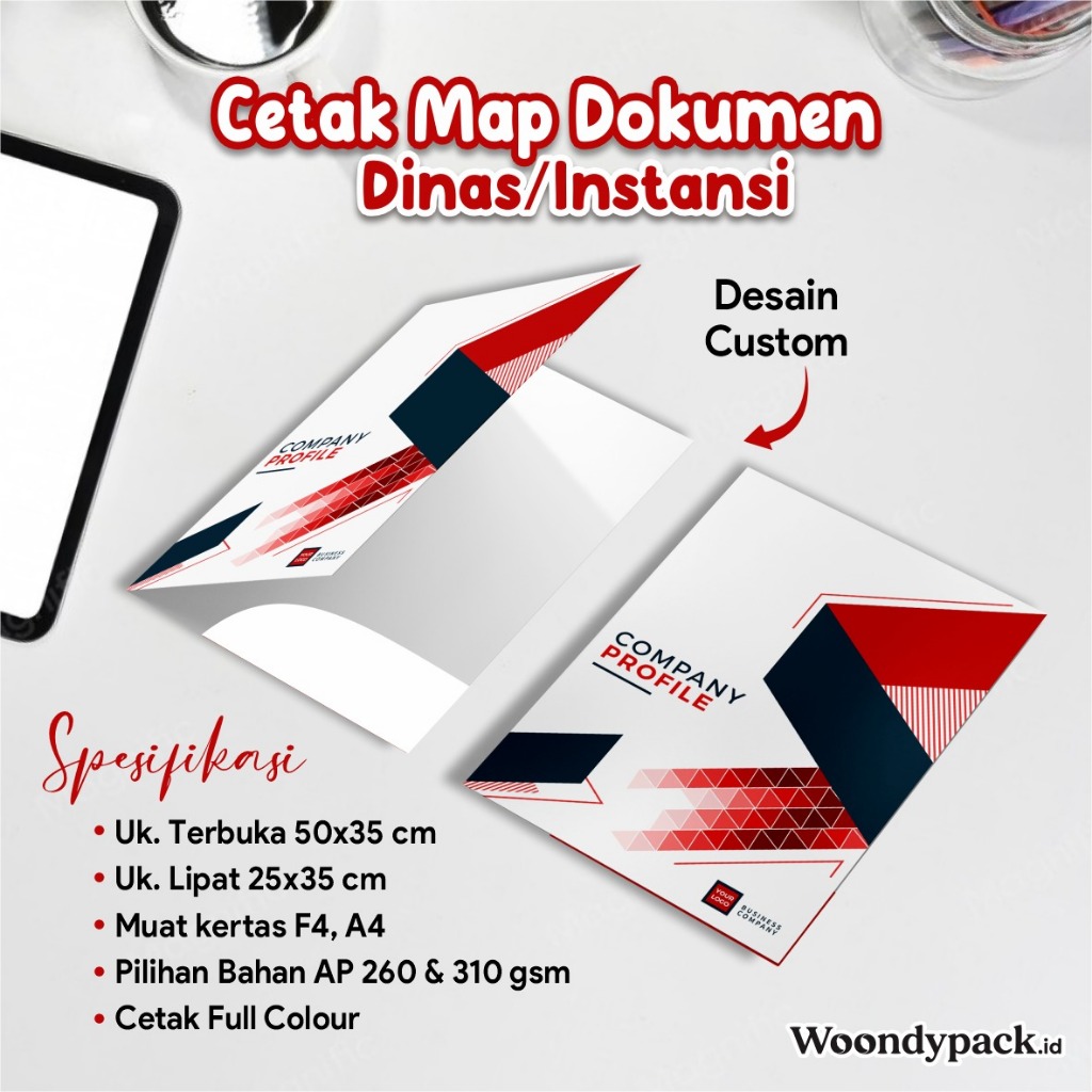 Cetak Map Custom Dokumen A4 F4 | Map Kertas Instansi Sekolah Full Colour Grosir