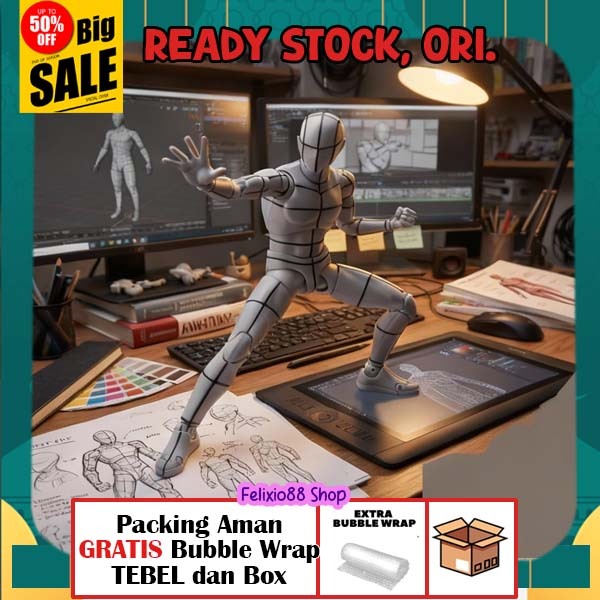 SHF Figuarts Body Kun -Wireframe- Sports Edition Figure (Gray Color Ver.) (Wireframe) BIB