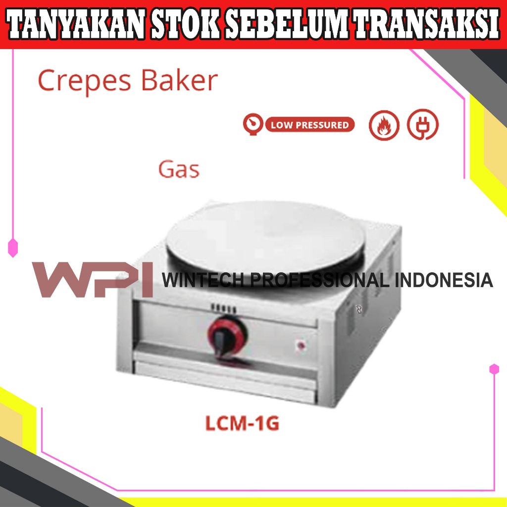 Getra LCM-1G Gas Crepes Baker - Mesin Pembuat Crepes - Mesin Gas Crepes Maker Diameter 40 Cm LCM1G L