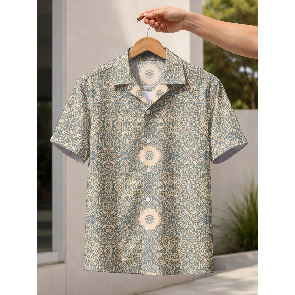 Kemeja pria open collar valtori - Vintage Arabesque