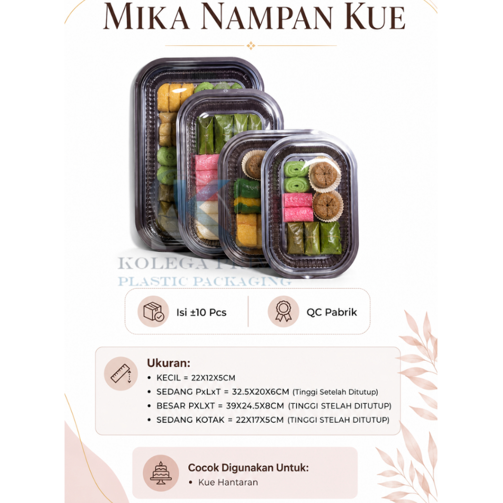 MIKA NAMPAN KUE/ NAMPAN HANTARAN KUE BASAH ISI +/-10 PCS
