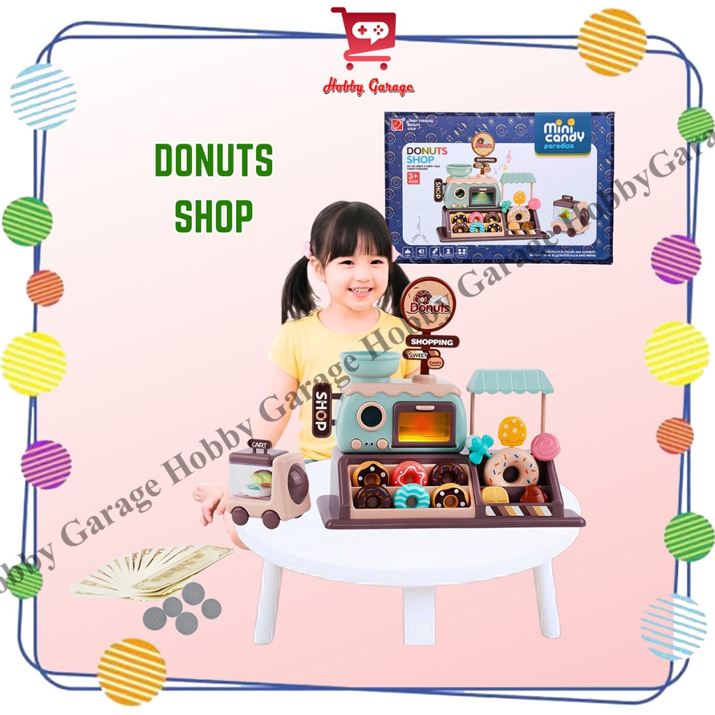 Mainan Dessert Donuts Shop Anak Toko Dessert Cake Lolipop Ice Cream Donat Permen Es Krim Set Oven