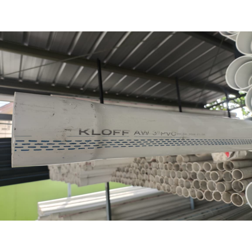 Pipa PVC Kloff 3" AW / Pipa Kloff PVC 3 inch AW / Pipa Putih Standard 3" AW / Paralon PVC 3 inch AW 