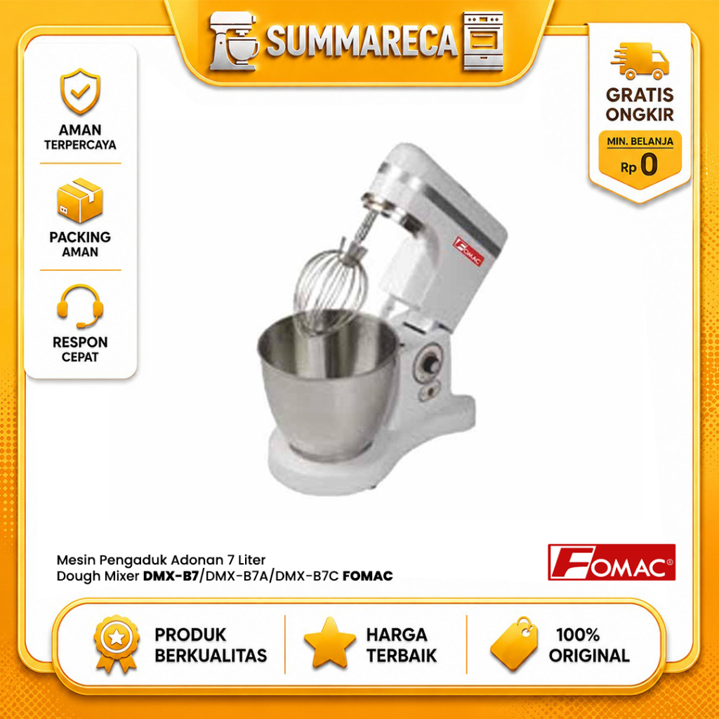 Mesin Pengaduk Adonan 7 Liter || Dough Mixer DMX-B7/DMX-B7A/DMX-B7C FOMAC [Cek Stock - Stock Berjala