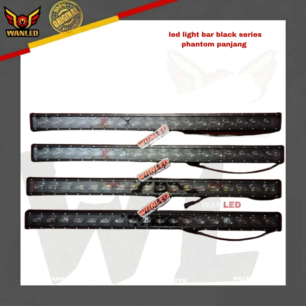 Premium led light bar black series phantom panjang 105 cm 400 W 9D Lens  led bar lampu soot  tembak