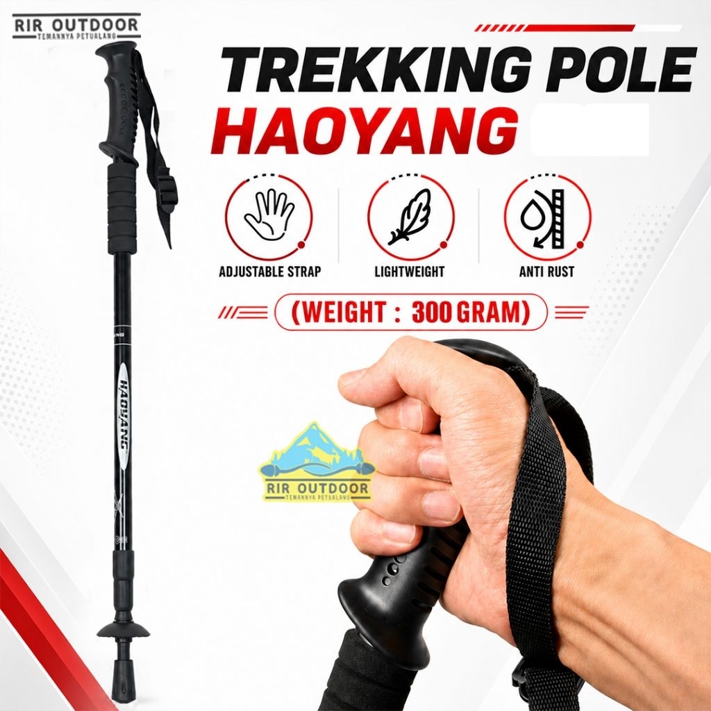 TREKKING POLE HAOYANG TONGKAT MENDAKI GUNUNG MODEL ANTISHOCK