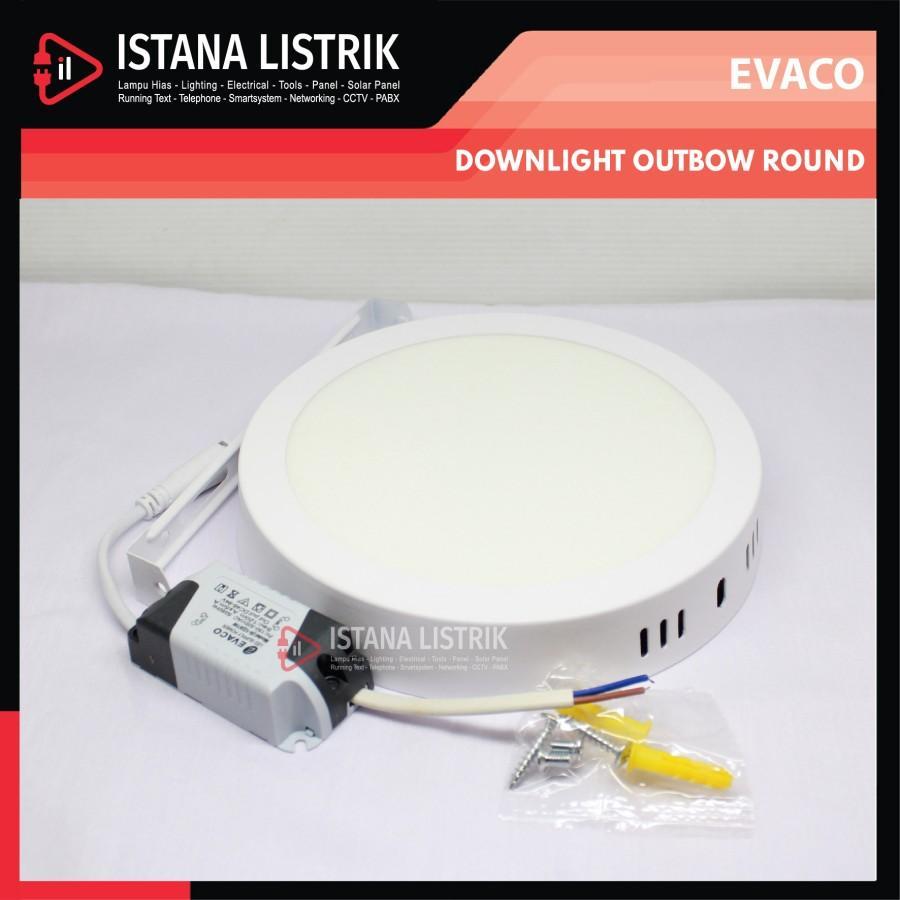 EVACO 2 FREE 1 Downlight Outbow Bulat 18W 12W 6W Cahaya Putih