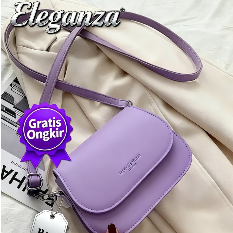 [Eleganza] Tas Selempang Wanita Premium Kulit Sintetis Awet & Tahan Lama Lilac