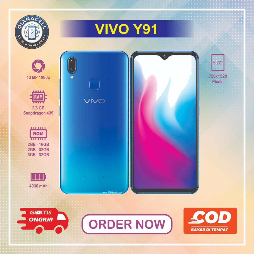 HP VIVO Y91 Second ram 3/32 4G LTE Garansi 1 tahun