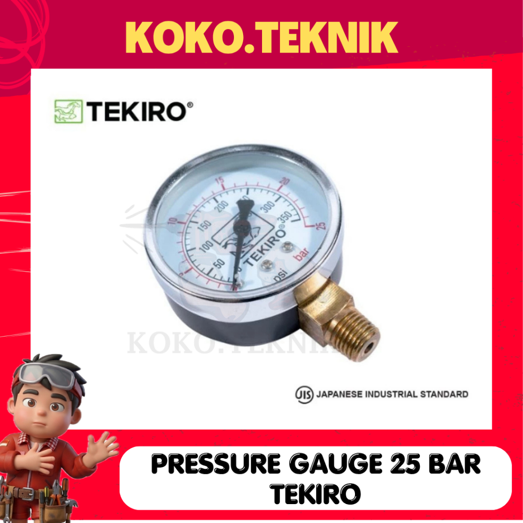 PRESSURE GAUGE 10 Bar 16 Bar 25 Bar 2,5” IWT TEKIRO Pressure Gauge 10 16 25 bar Manometer 10kg 16kg 