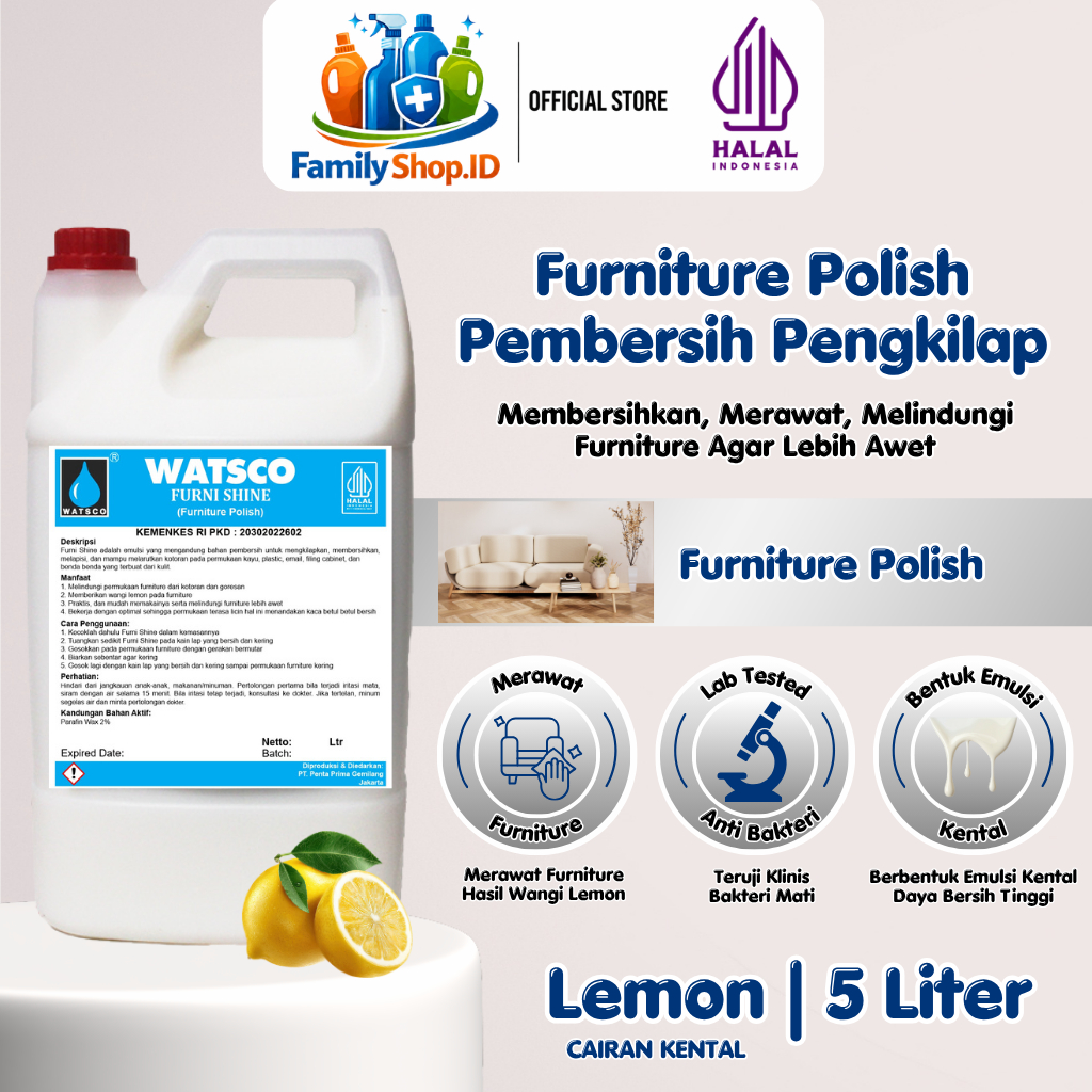 WATSCO Furniture Polish Pembersih Pengkilap Furniture Merawat Melindungi Furniture Agar Awet 5L