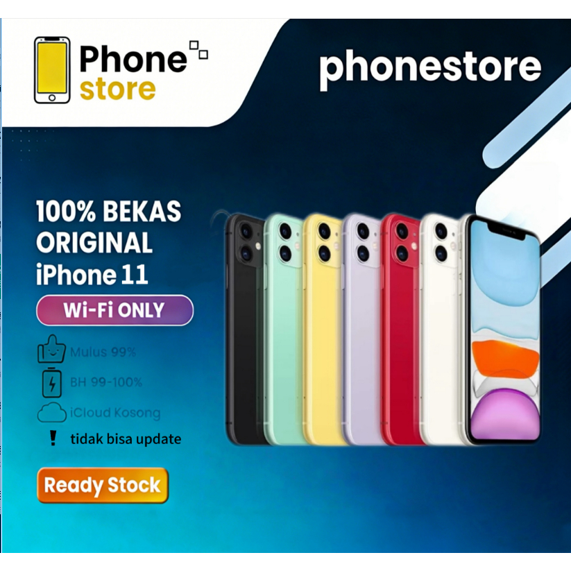 Phonestore IPhone 11 WIFI ONLY Game/Live 64GB 128GB 256GB Bekas Second Original Mulus Fullset
