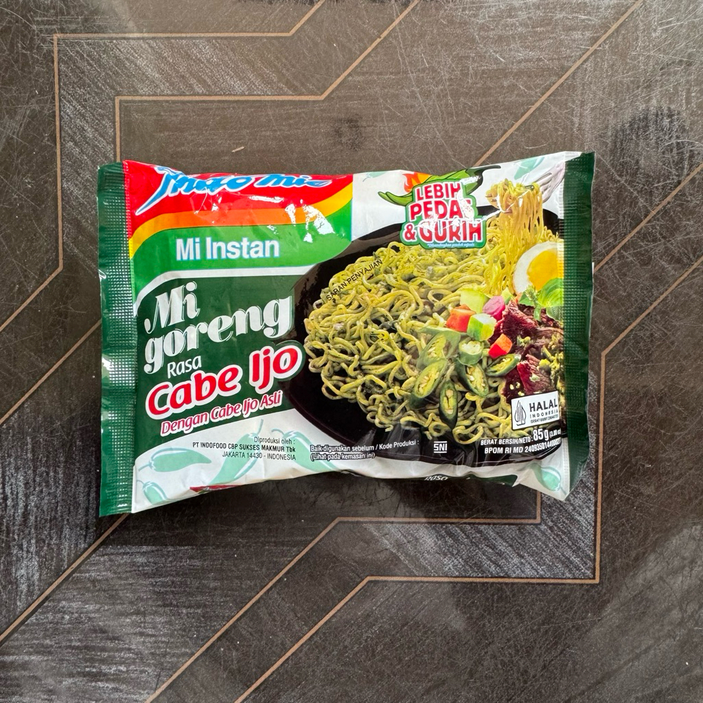 Indomie Goreng CABE IJO 1 Pcs - Mi Goreng Cabai Hijau Asli Mie Instan