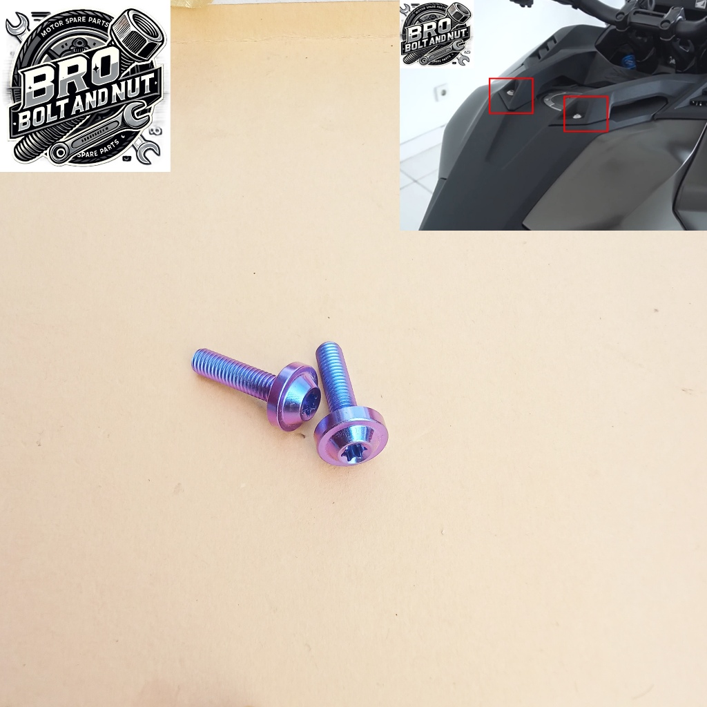 Baut Titanium Body Cover Tengki Atas CB 150 X Original Vietnam Set Isi 2