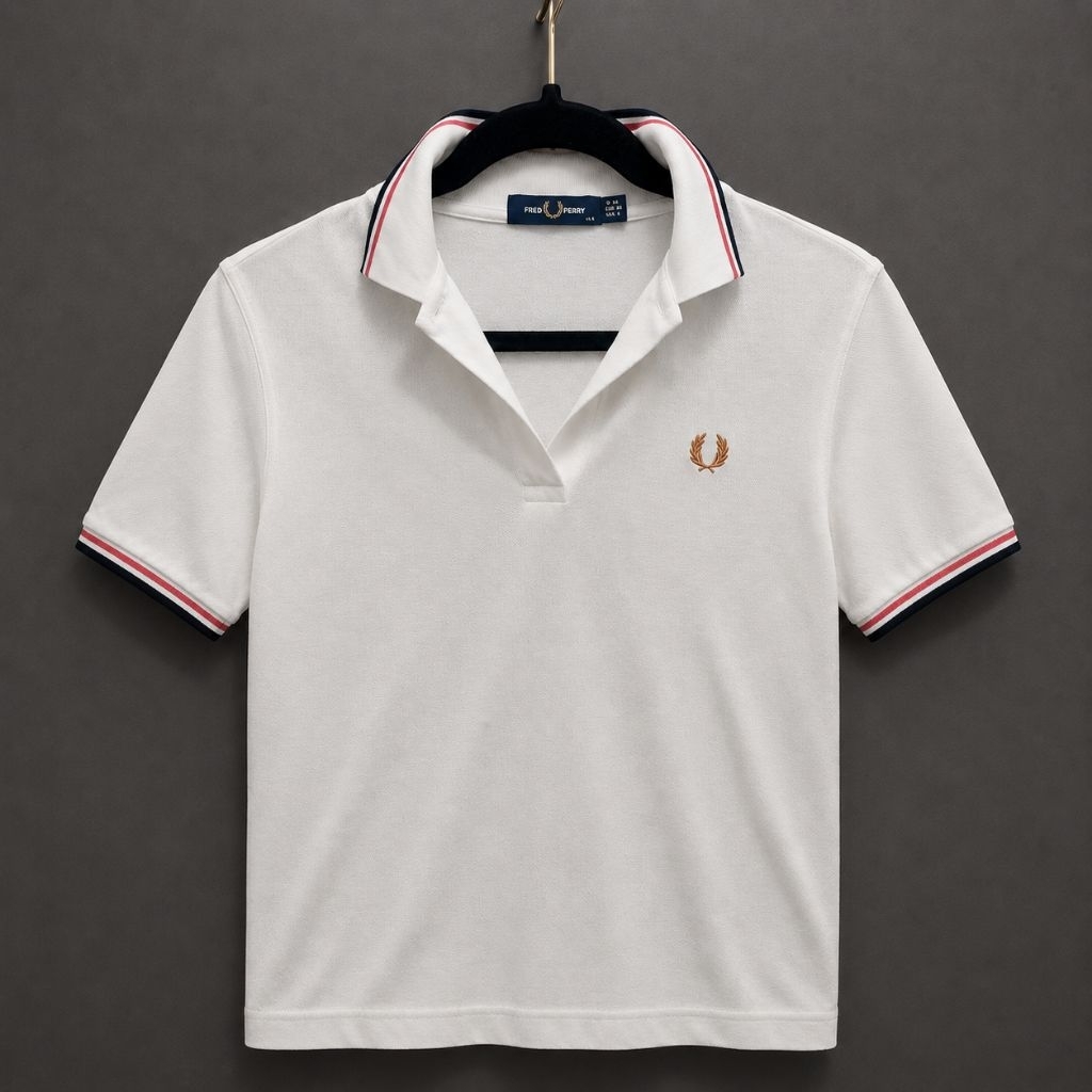 PRELOVED FRED PERRY POLO FRED PERRY TWIN TIPPED RED BLACK WHITE POLO 100% ORIGINAL