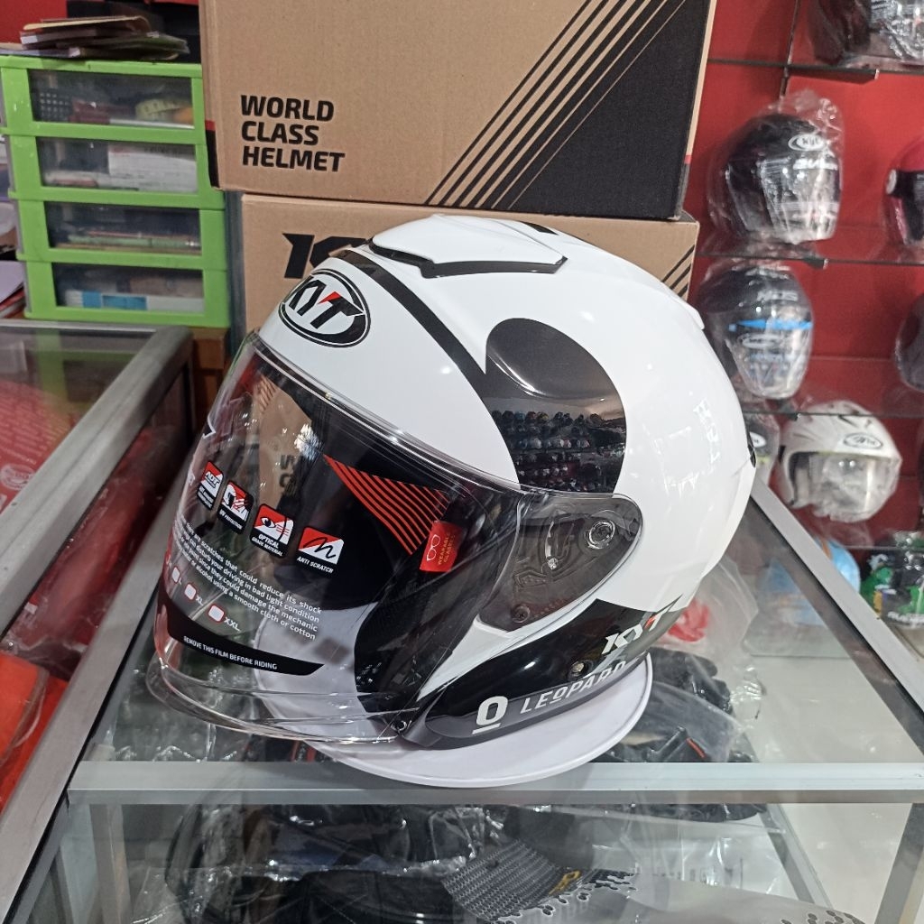 HELM KYT KYOTO RANGER CORAK LEOPARD PANDA HALF FACE