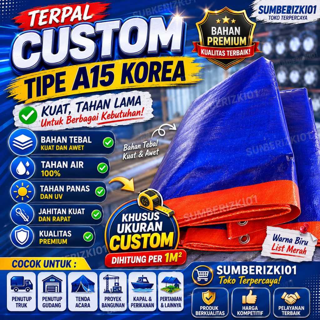 TERPAL CUSTOM A15 TERPAL TENDA TERPAL TRUCK TERPAL HAMPARAN TERPAL JEMURAN