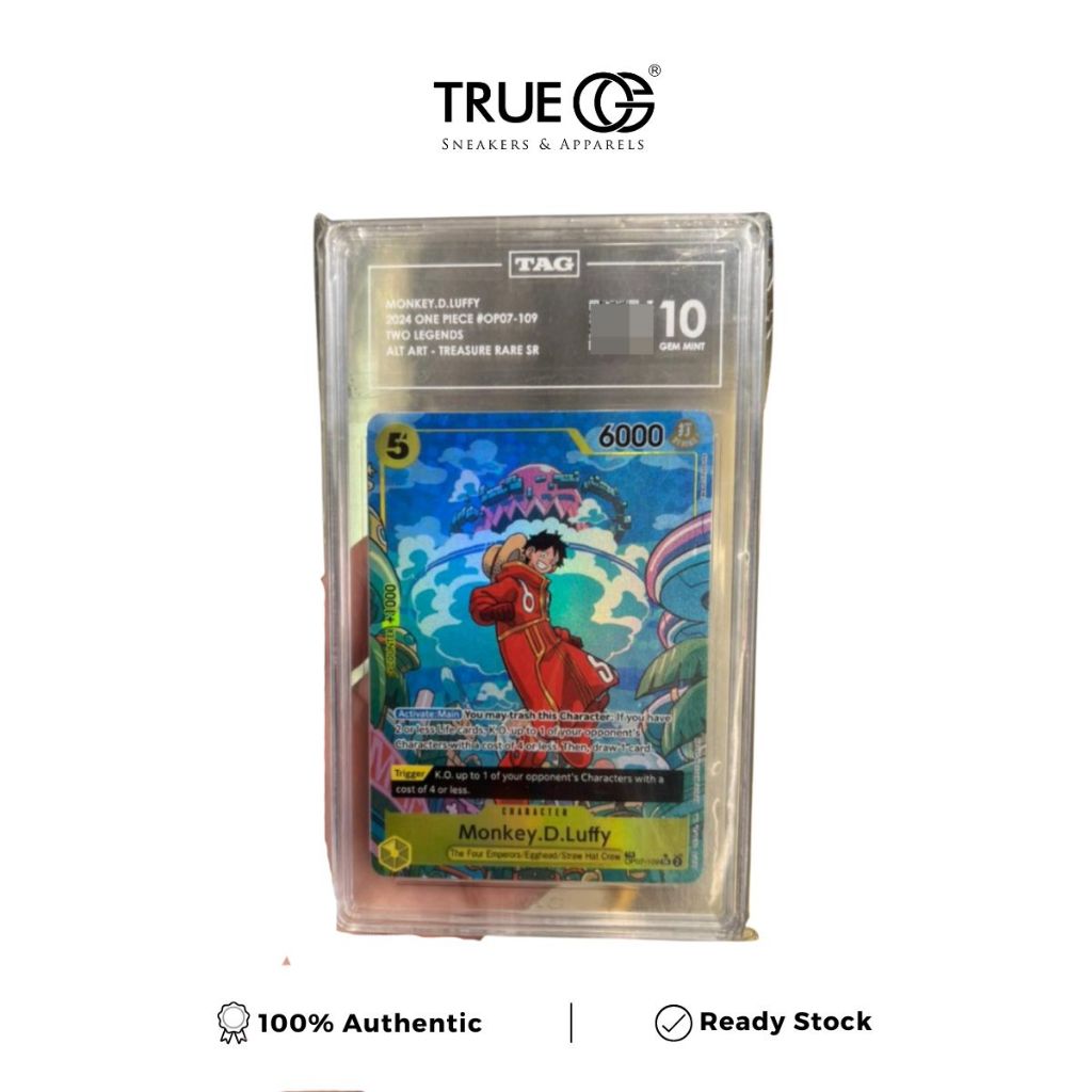 One Piece Card Tag Gem Mint 10 Monkey.D.Luffy Treasure Rare OP07-109 English