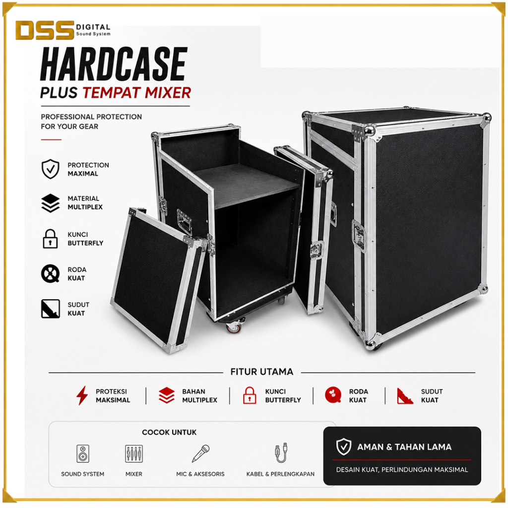 Box Hardcase Speaker Sound System Plus Mixer 8U 10U 12U 14U 16U Kotak Power Rak Amplifier | DSS