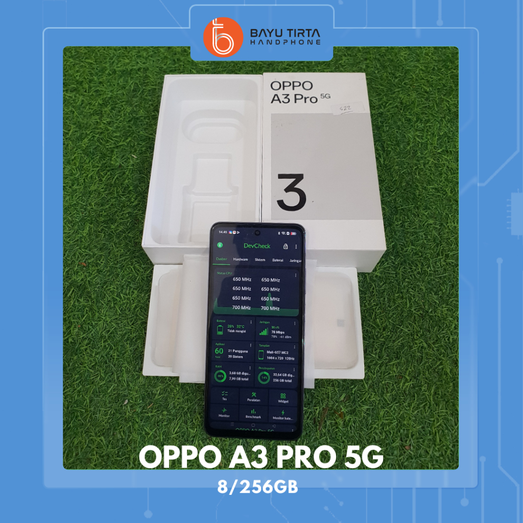 OPPO A3 PRO 5G (8/256GB) | Moonlit Purple | Second Bekas | S22
