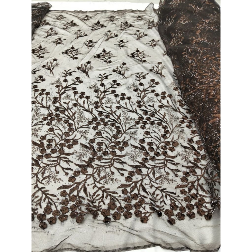 kain bahan brokat tulle payet full ston/bahan kebaya mewah