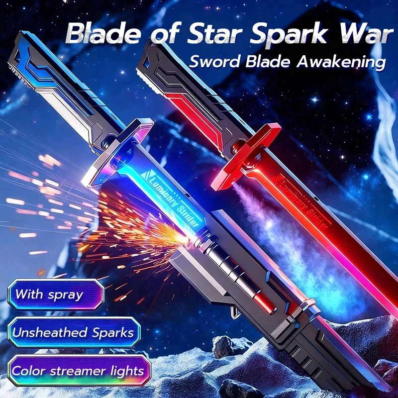< MURAH COD>Mainan Pedang api Starlight Sword Dengan Lampu Musik dan Efek Asap 8 warna LED Pedang El