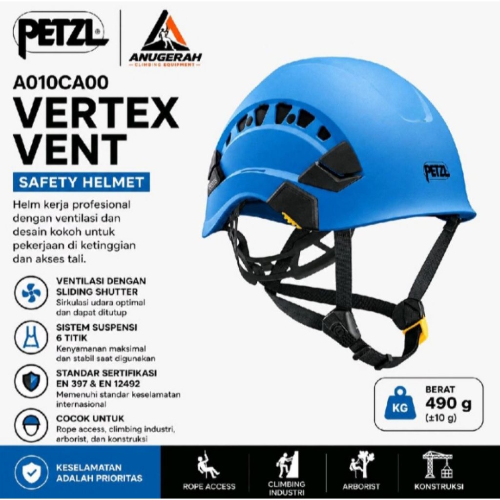 Petzl Vertex Vent Helmet Blue Original Petzl Helmet Rescue
