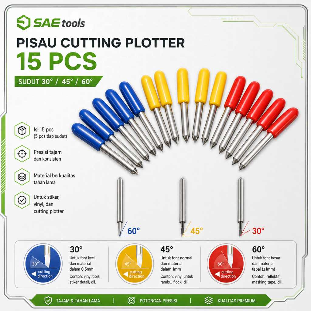 SAEtools Pisau Mesin Cutting Jinka Roland Set 1 box 15pcs