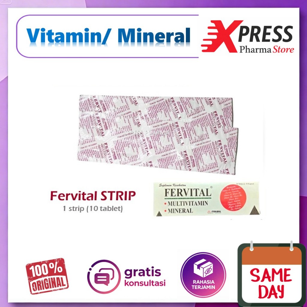 XPRESS  Fervital STRIP Vitamin Mineral Ferfital Verfital Vervital Fervita Tablet Zet