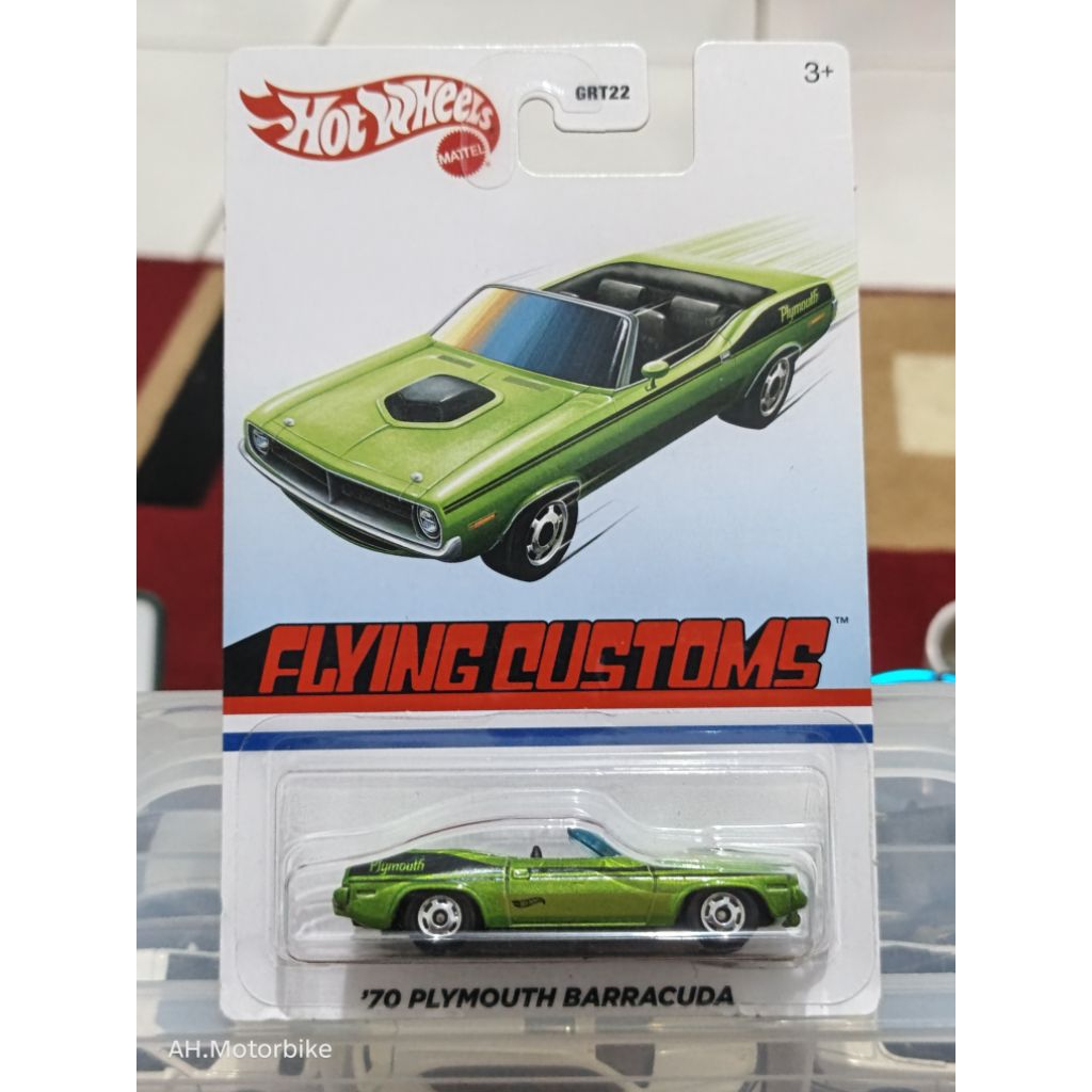 hot wheels Plymouth Barracuda flying customs